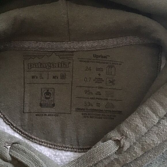 Patagonia Ridge Rise Moonlight Uprisal Hoodie Sweatshirt Unisex L Green Yellow - Picture 3 of 5